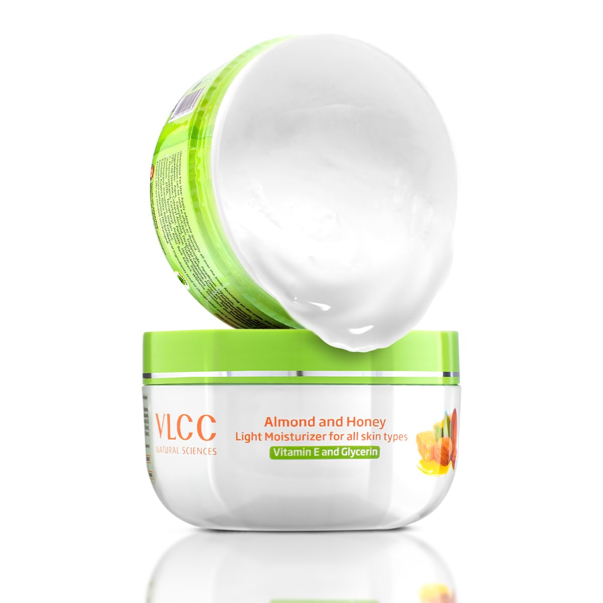 VLCC Almond and Honey Light Moisturiser Cream - 200g | With Vitamin E and Glycerin | Vitamin E Body Moisturizer | Soft and Smooth Skin | Intense, Long-lasting Hydration.