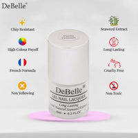 DeBelle Gel Nail Polish Vanilla Croissant(White Nail Paint)|Non UV - Gel Finish |Chip Resistant | Seaweed Enriched Formula| Long Lasting|Cruelty and Toxic Free| 8ml