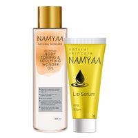 Namyaa Natural Lip Serum/Balm/Lightener/Moisturizer For Lip Lightening/Brightening/Toning & Namyaa Natural Science Body Toning/Sculpting Wonder Oil For Scars/Stretch Mark/Ageing/Uneven Skin To