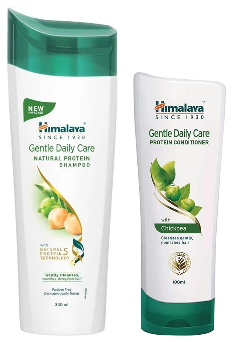 Himalaya Herbals Gentle Daily Care Protein Conditioner, 100ml And Himalaya Herbals Protein Shampoo with Chickpea, Gentle Daily Care, 400ml