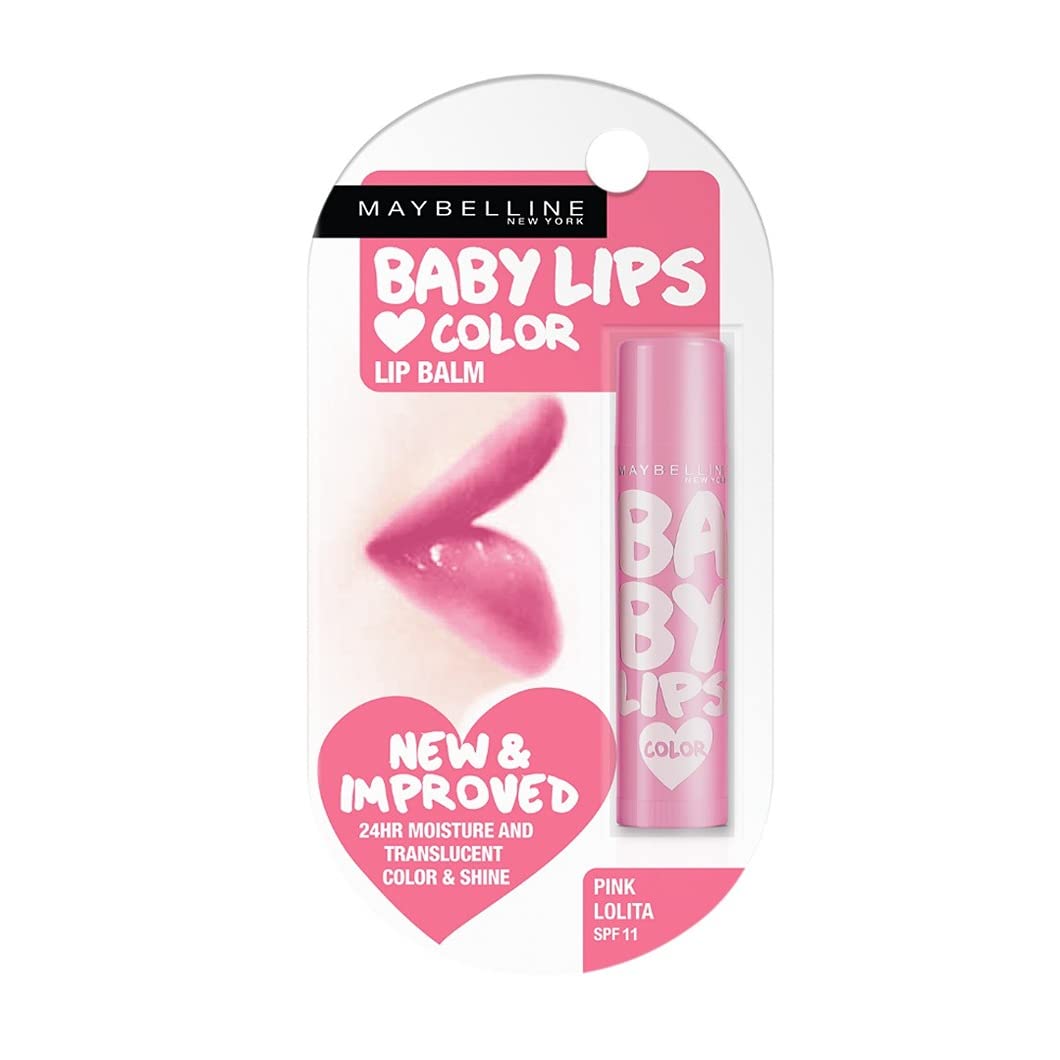 Maybelline New York Baby Lips Lip Balm, Pink Lolita, 4g and Maybelline New York Baby Lips Lip Balm, Berry Crush, 4g