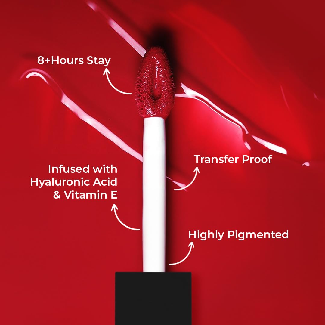 SOKU Always Kissable Long-Lasting Matte Liquid Lipsticks for Women Waterproof, Smudge-Proof | Lightweight Vegan Formula with Vitamin E | Smooth Application, Rich Colour (Bitten Berry-06) - 4.5 ml