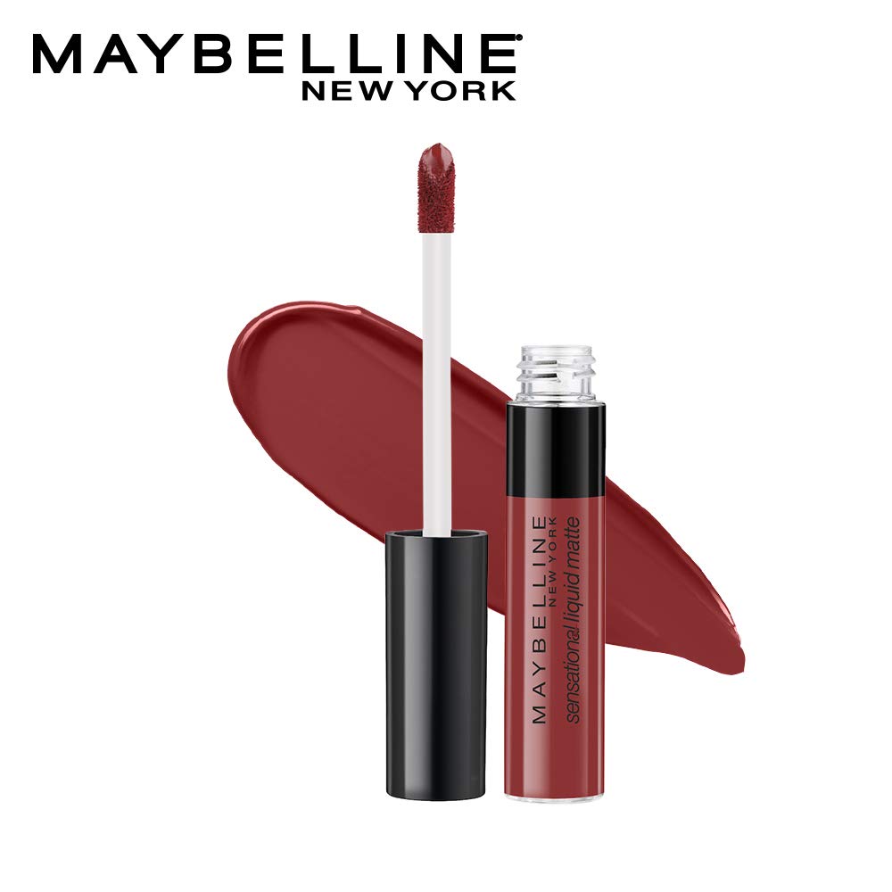 Maybelline New York Hypercurl Mascara Waterproof, Black, 9.2ml & Maybelline New York Sensational Liquid Matte Lipstick 11, Made Easy, 7G.