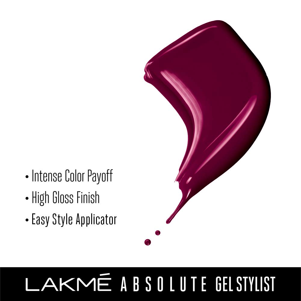 Lakmé Absolute Matte Finish Gel Stylist Nail Color 12 Ml & Eyeconic Insta Cool Kajal Combo, Black