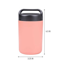 Goodful Vacuum Sealed Insulated Food Jar with Handle Lid, Stainless Steel Thermos, Lunch Container, 16 Oz, Blush