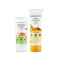 Mamaearth Natural Radiance Combo (Anti-Pollution Daily Face Cream 80ml + Ubtan Face Wash 100ml) for Brightening,Brightens Skin