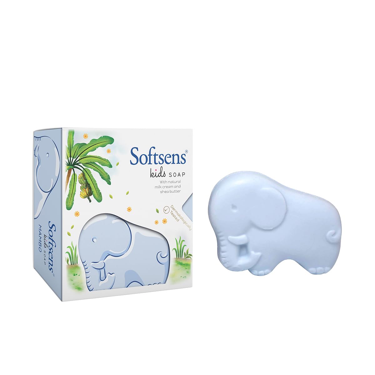 Softsens Assorted Pack of 4 Kids Soap | Gentle & Nourishing with Shea Butter & Milk Cream | Dermatologist Tested and Approved (75gm)