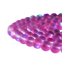 Asingeloo 38PCS 10mm Natural Pinkish Mystic Aura Quartz Gemstone Frosted Matte Titanium Round Loose Spacer Beads 15 inch Full Strand Crystal Healing Power Quartz Pink Mystic Aura