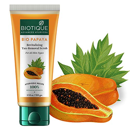 Biotique Bio Papaya Revitalizing Tan-Removal Scrub, 100 G And Biotique Bio Neem Margosa Anti Dandruff Shampoo And Conditioner, 180ml