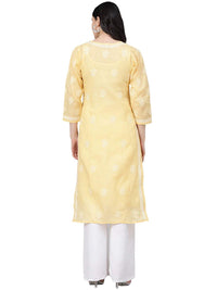 Ada Hand Embroidered Lucknowi Chikankari Cotton Kurta Kurti for Women A411165