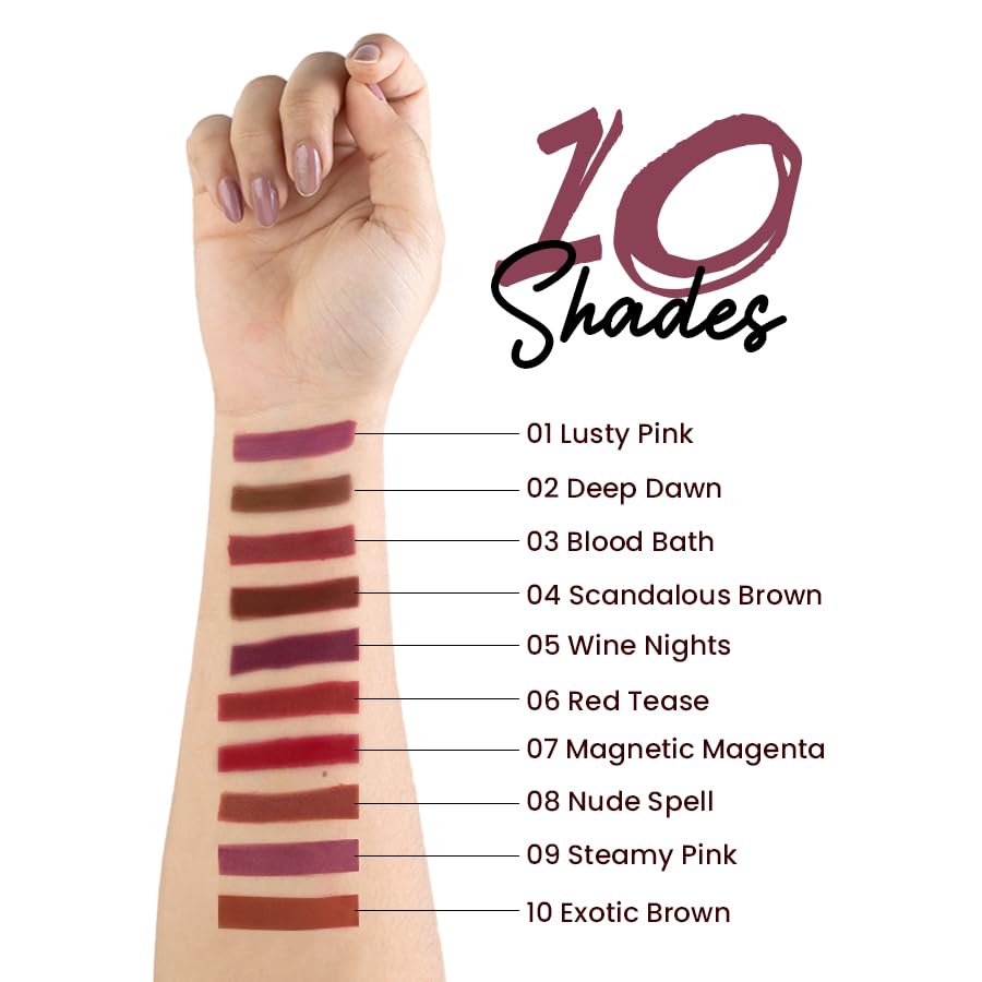 MARS Matte Lip Liner | One Swipe Smooth Application | Long Lasting Lip Pencil (1.4gm) (03-BLOOD BATH)