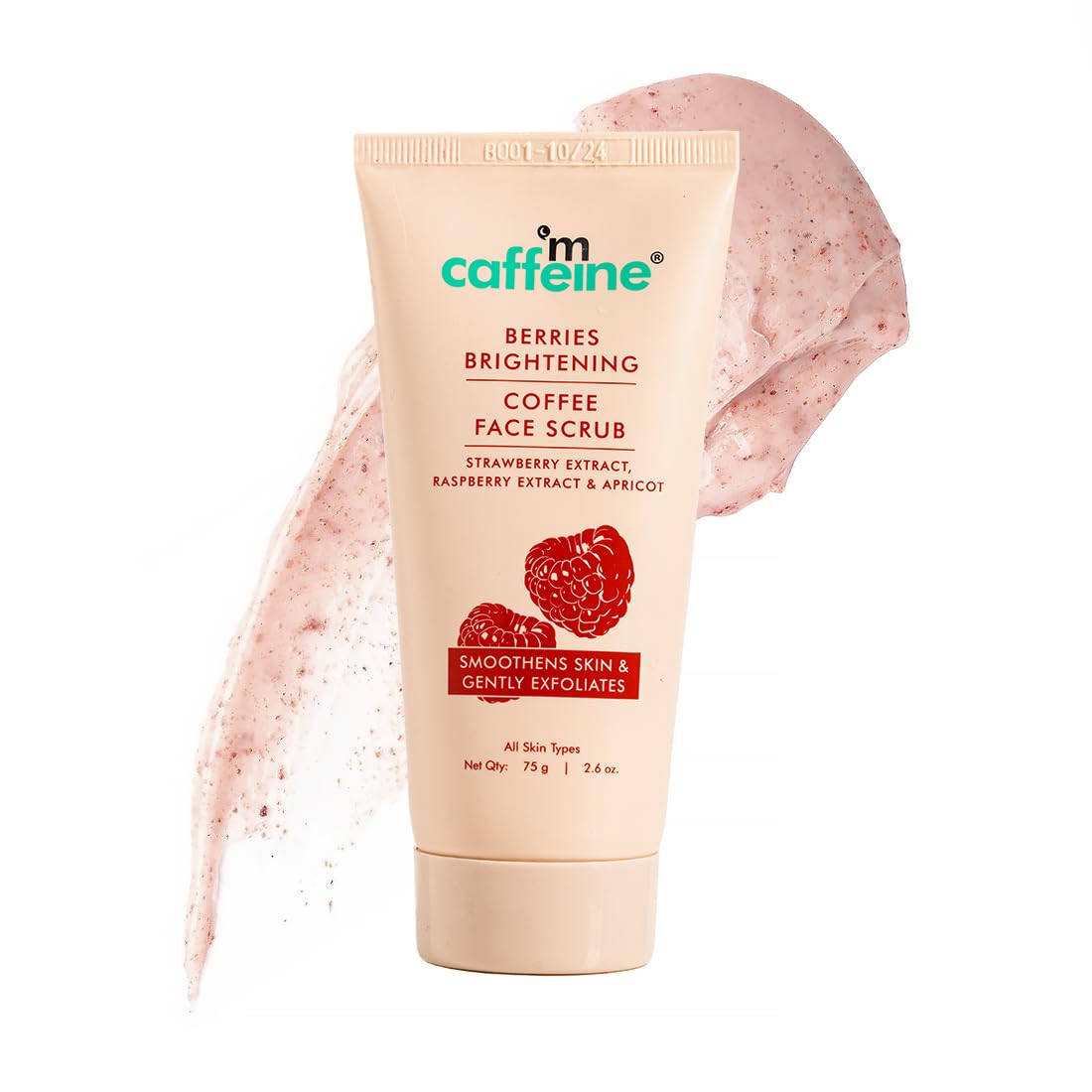 mcaffeine Berries Brightening Coffee Face Scrub For Glowing Skin | Gently Exfoliates, Smoothes & Improves Skin Tone | Removes Tan&Dead Skin | Tan Removal Face Scrub | Non-Drying For Women & Men-75Gm