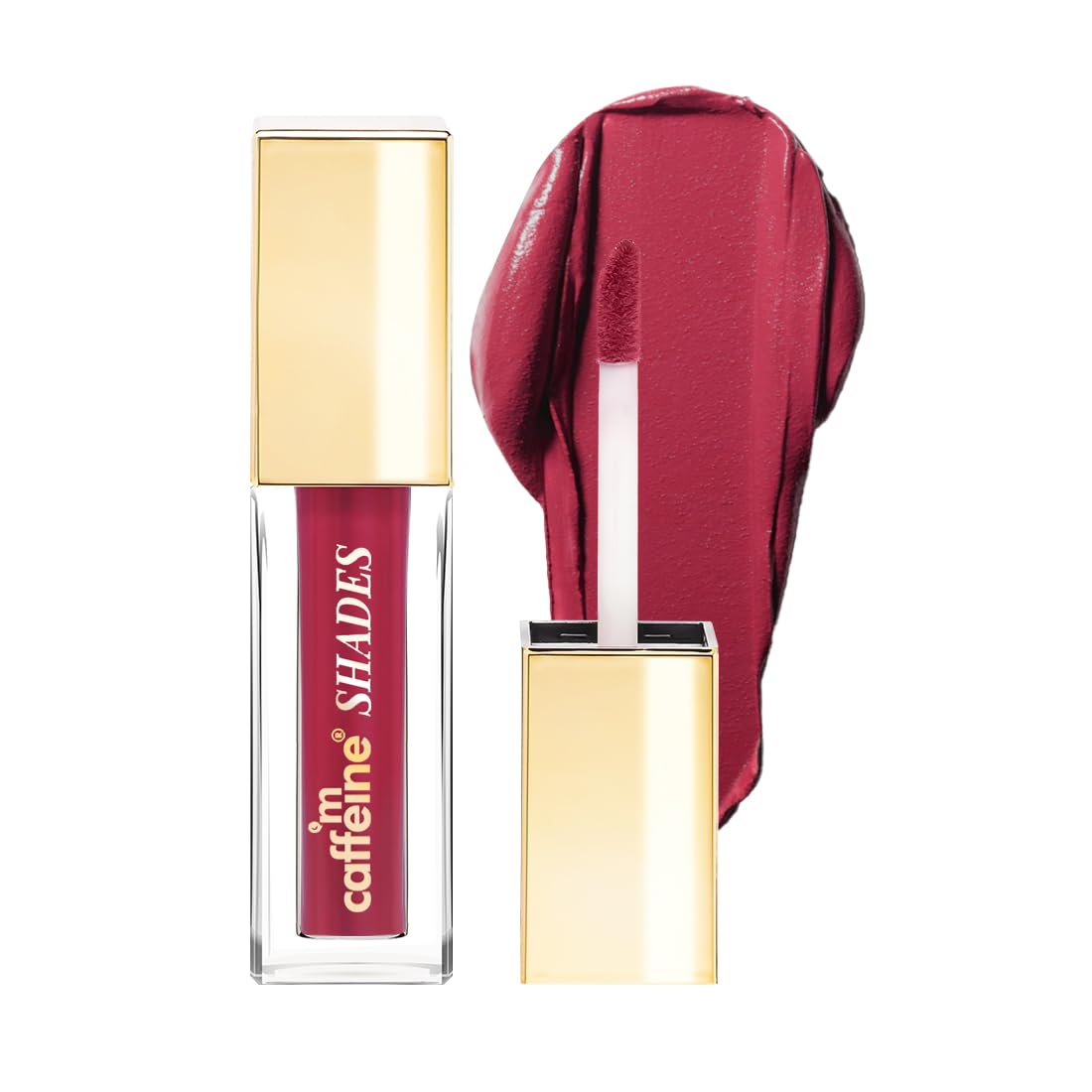 mCaffeine Shades Velvet Blur Matte Liquid Lipstick | 12 Hrs Intense Stay | Lightweight & Non-drying, Blurs Lip Creases | Transferproof & Smudgeproof | Lipstick for Women | 4 ml - Passionate Crimson (Subtle Sangria)