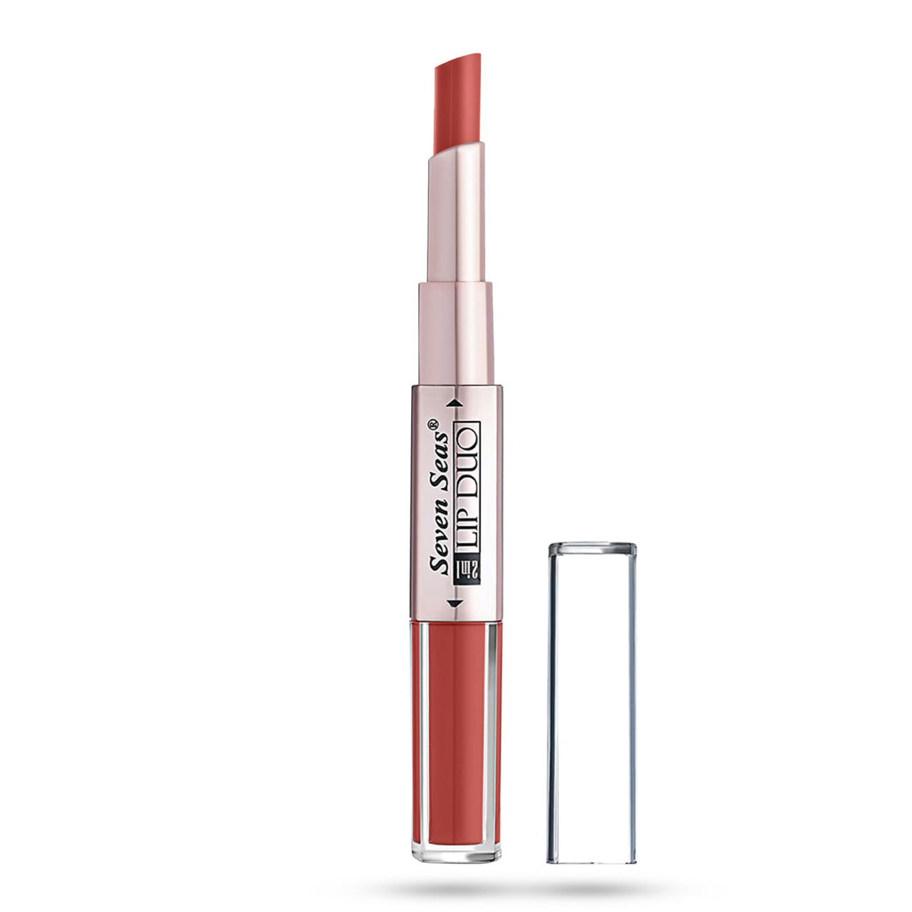 Seven Seas Lip Duo 2 In 1 Lipstick Matte Finish 2-in-1 Duo Liquid Lipstick with Matte Finish and Moisturizing Gloss (Monza1, 7ML)