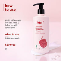 Plum Hibiscus & Ceramides Long & Healthy Shampoo | Hydrates & Conditions Hair, Prevents Split Ends |Contains Hibiscus Extracts, Ceramides | SLS & Paraben Free| 100% Vegan | 250ml