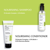 Deconstruct Nourishing Shampoo & Conditioner Duo | With Keratin, Biotin & Murumuru Butter | Removes Excess Oil & Reduces Frizziness | Smoothens & Strengthens Hair | For Men & Women | 200ml + 200g