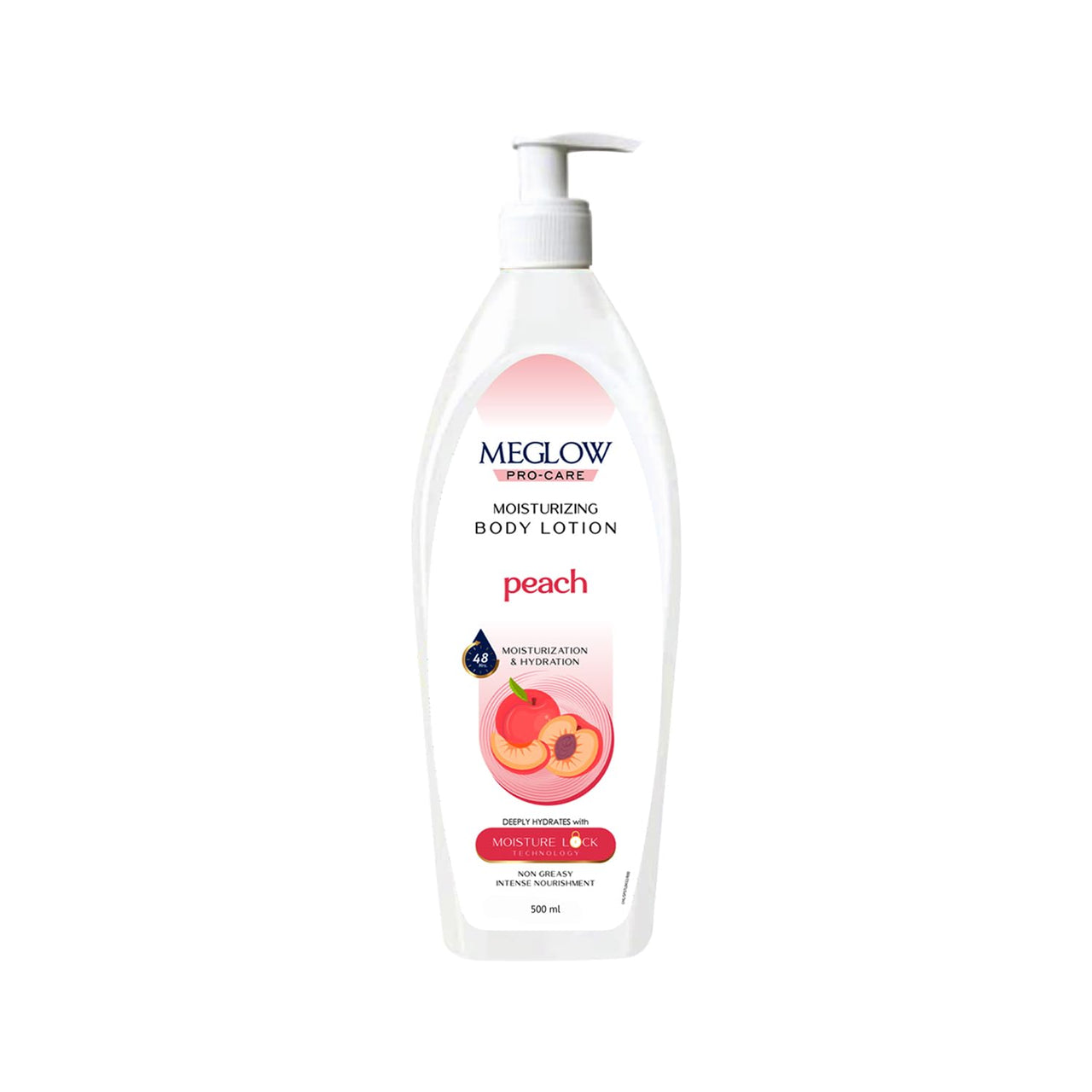 Meglow Pro-Care Moisturizer Body Lotion for Women/Men (500ml)–Enriched with Peach Extract | Body Lotion for Dry Skin | Deeply Hydrates with 48hrs Moisture Lock Technology