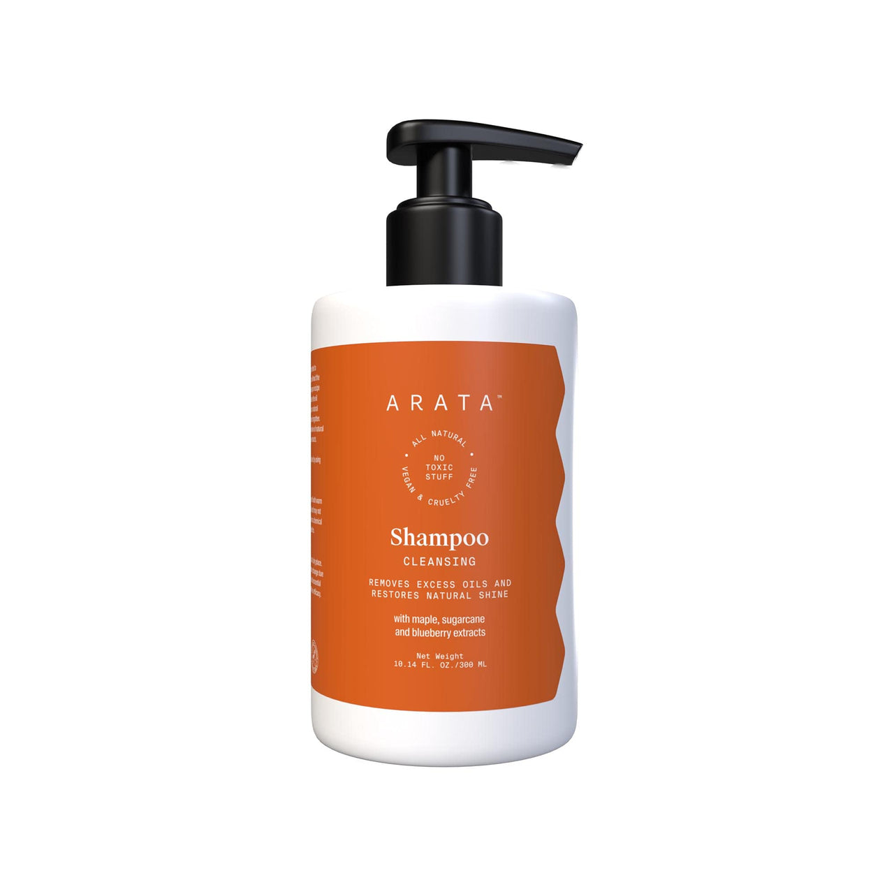 Arata Natural Oil Control Cleansing Shampoo With Maple, Sugarcane & Blueberry Extracts For Women & Men | All-Natural, Vegan & Cruelty-Free, 300 ML