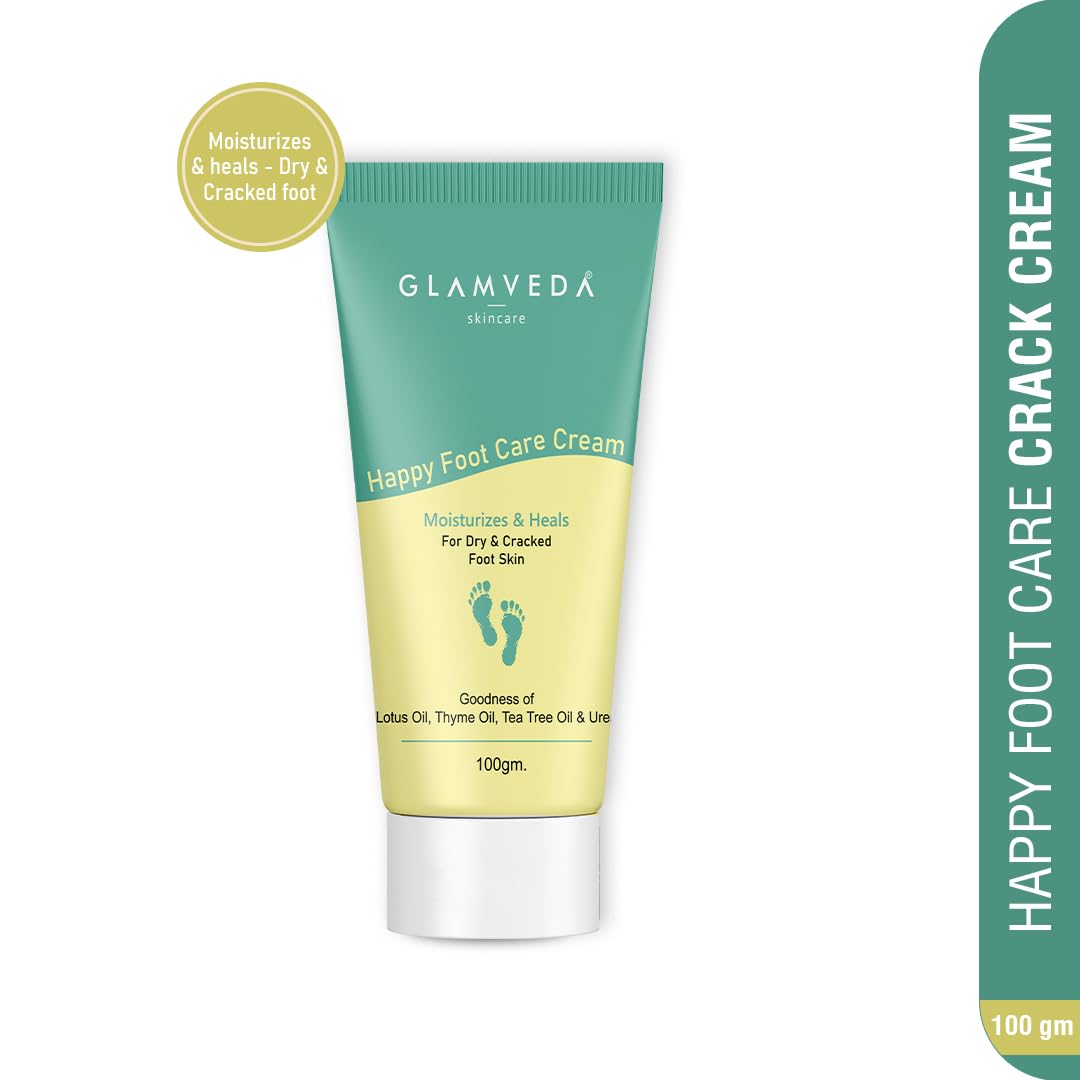 Glamveda Happy Foot Care Crack Cream For Moisturizes | Suitable for Dry & Cracked Foot Skin 100g Pack of 1
