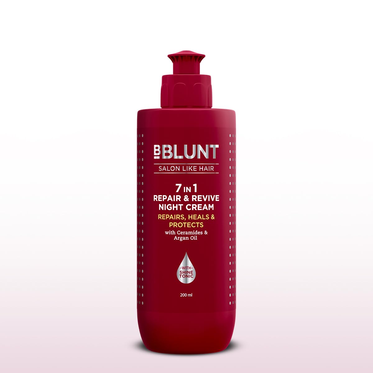BBLUNT 7 in 1 Repair & Revive Night Cream to Heal & Protect Hair Overnight - 200ml|Addresses 7 Signs of Hair Damage | Reduces Frizz & Dullness | Enriched with Ceramides & Argan Oil | For Men & Women