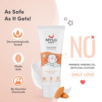 Mylo Baby Cream for Face 100 gm | Dermatologically Tested | Made Safe Certified | Nourishes and Brightens Skin | Soothes Skin Irritation | 24 Hours Moisturization