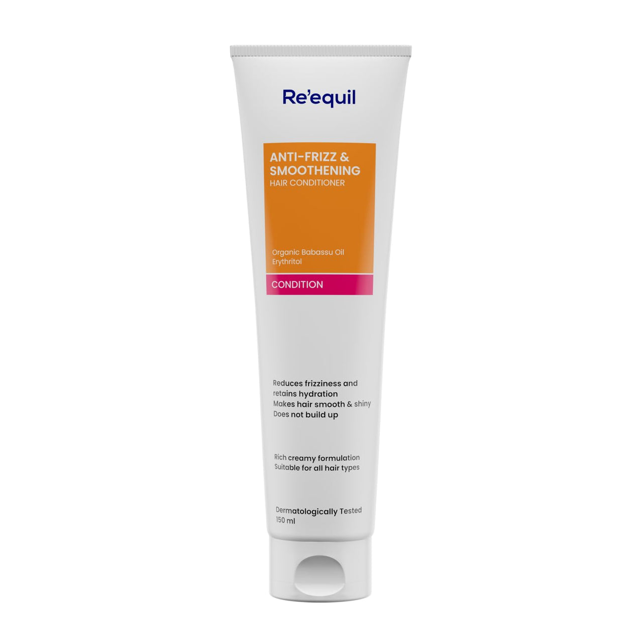 RE' EQUIL Anti Frizz & Smoothening Aloe Vera Conditioner With Babassu Oil | Tames Frizz & Hydrates Dry Hair | Protein & Silicone Free | All Hair Types | 150 Ml,1 Count