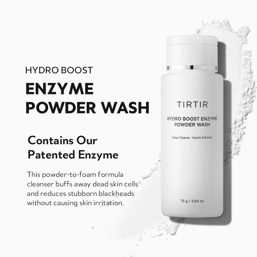 TIRTIR Hydro Boost Enzyme Cleansing Powder | Korean Skincare Face Cleanser with Enzymes & Hydration Boost | Mild Powder Wash for Daily Use