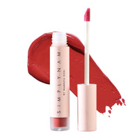 SIMPLYNAM Satin Soft Lip Crème – Tokyo Red | 1 Swipe Full Coverage | Hydrating, Creamy Matte Finish | 16 Hour Stay | Transfer-Proof & Smudge-Proof | Infused with Peptides & Squalane | Vegan