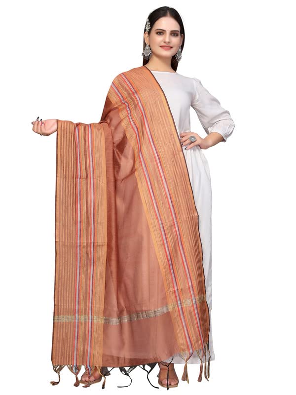 Satrani Women's  Woven Design Chanderi Dupatta