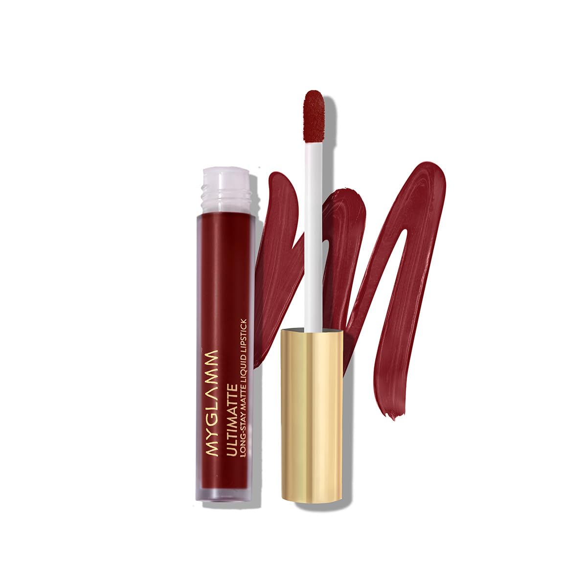 MyGlamm Ultimatte Long Stay Matte Liquid Lipstick - Plum Beauty (Burgundy) | Long Lasting Lipsticks for Women with 8hr Stay | No-Smudge & Waterproof | Intense Colour | Moisturising Formula | 2.5ml