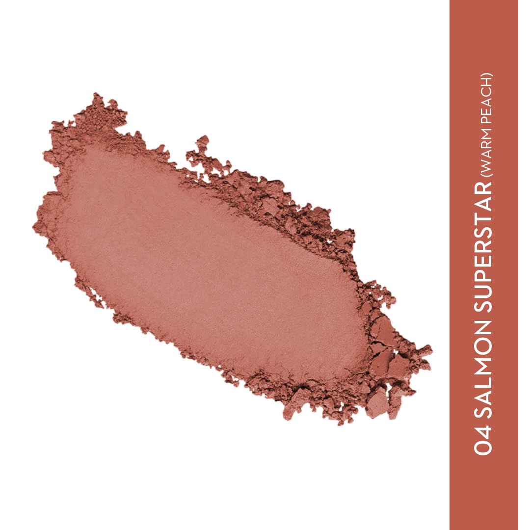 SUGAR Cosmetics Contour De Force Mini Blush for Face | Face Blusher for Face Makeup | Smooth Texture | Matte & Blendable | Paraben & Cruelty Free | 4gm | Salmon Superstar (Warm Peach Blush)