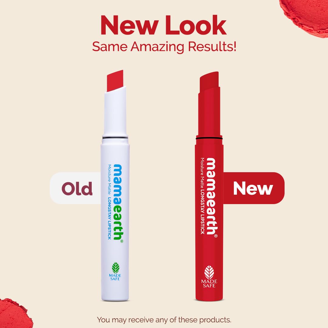 Mamaearth Moisture Matte Longstay Lipstick with Avocado Oil & Vitamin E for 12 Hour Long Stay - 2 g (Grapefruit Pink)