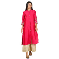 Kashish Embroidered Mandarian Collar Straight Fit Women's  Kurta