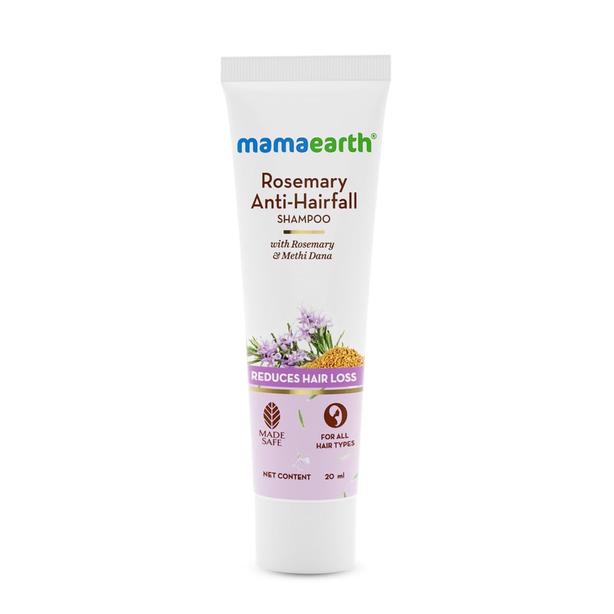 Mamaearth Rosemary Anti-Hair Fall Shampoo With Rosemary & Methi Dana For Reducing Hair Loss & Breakage- 20 Ml|Up To 94% Stronger Hair*|Up To 93% Less Hair Fall|For Men And Women