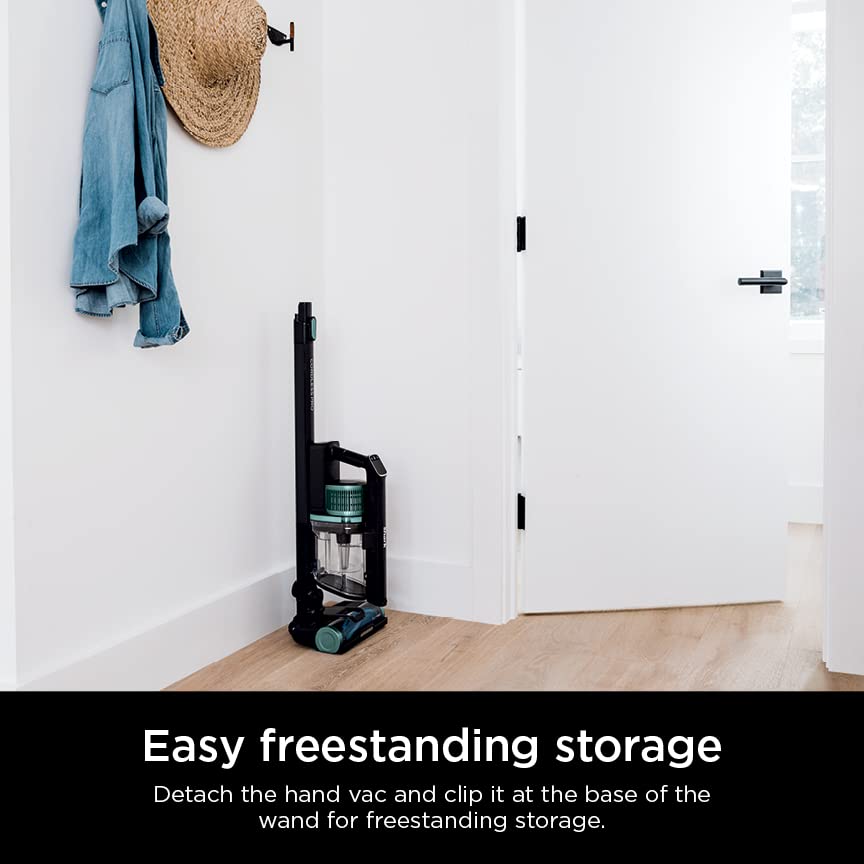 Shark IZ631H Cordless Pro Vacuum with PowerFins and Self-Cleaning Brushroll, Includes Upholstery Tool & Crevice Tool, Up To 60 Minute Runtime, HEPA Filtration, Cordless Vacuum, Dark Grey/Mojito Gray