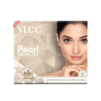 VLCC Pearl Facial Kit - 60g | Luminous and Radiant Skin | At Home Facial with Pearl Extracts, Sandalwood, Turmeric & Aloe Vera | Tan Removal Facial Kit.
