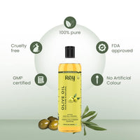 Rey Naturals Virgin Olive Oil & Castor Oil For Nourished Scalp, Hairfall Control & Hair Growth (Jaitun Oil, Arandi Oil) 200ml Each | Cold Pressed Oil For Skin, Face Massage, Eyebrow, Eyelashes