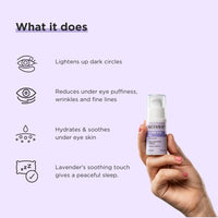 RiceKraft Under Eye Cream For Dark Circles, Wrinkles, Puffy Eyes, Anti ageing | Cruelty-Free, Paraben Free | with Rice Extract, Lavender, Green Tea | No Synthetic Fragrance | For Men and Women - 15g