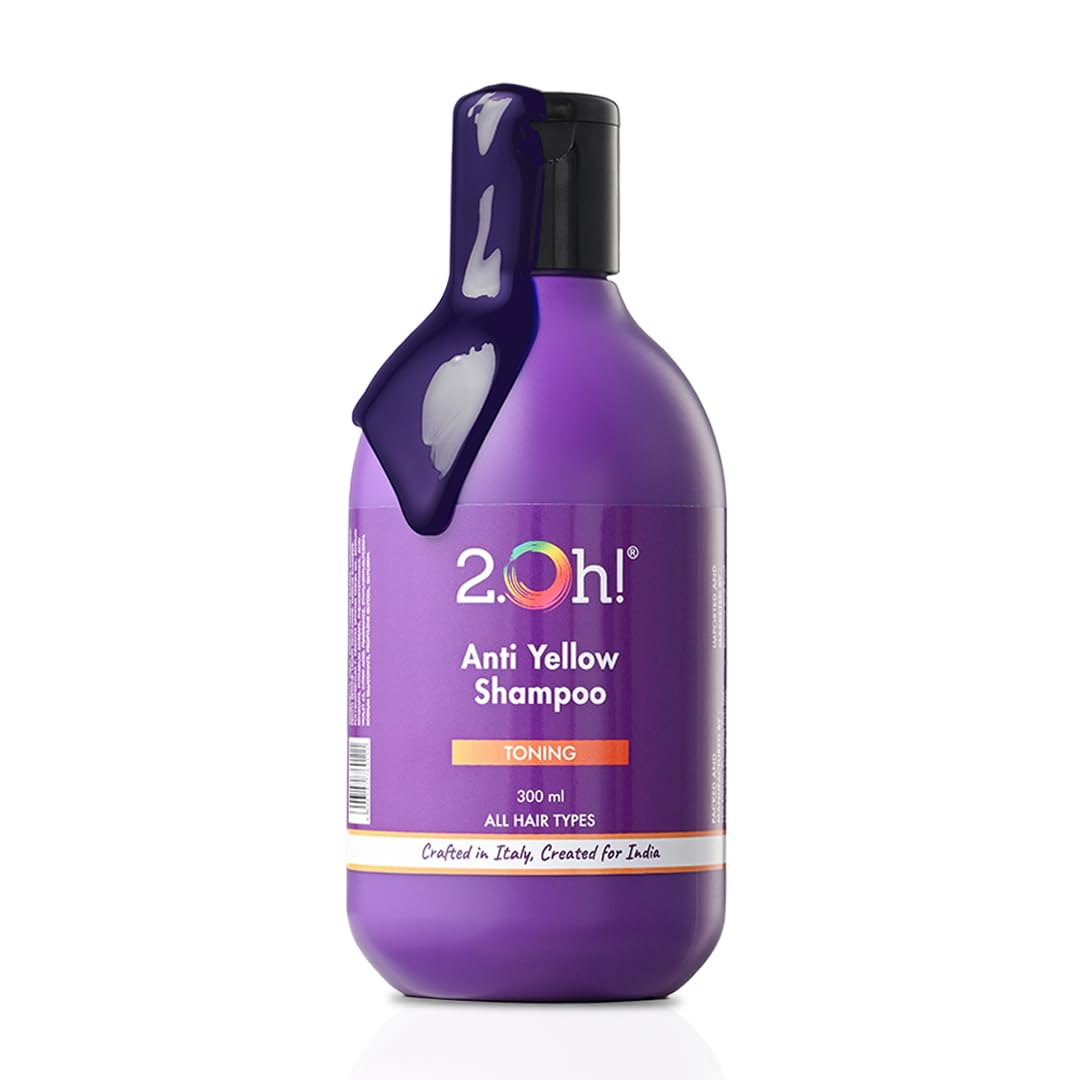 2.Oh! Italian Anti Yellow Shampoo | Purple Shampoo for Coloured, Highlighted, Blonde Hair | Neutralising Hair Toner for Bleached Hair | Blue Shampoo for Grey Hair | With Argan Oil for Dry Frizzy Hair