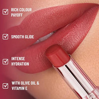 Swiss Beauty Pure Lustre Lipstick | High Shine Finish | Smooth Glide | With Olive Oil & Vitamin E | Hydrating | Shade- Bleached Pink, 3.8gm
