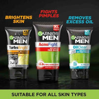 Garnier Men Acno Fight Anti Pimple Face Wash, Anti Pimple Face Wash with Salicylic Acid and Herba Repair, Suitable for all Skin Types, 150g