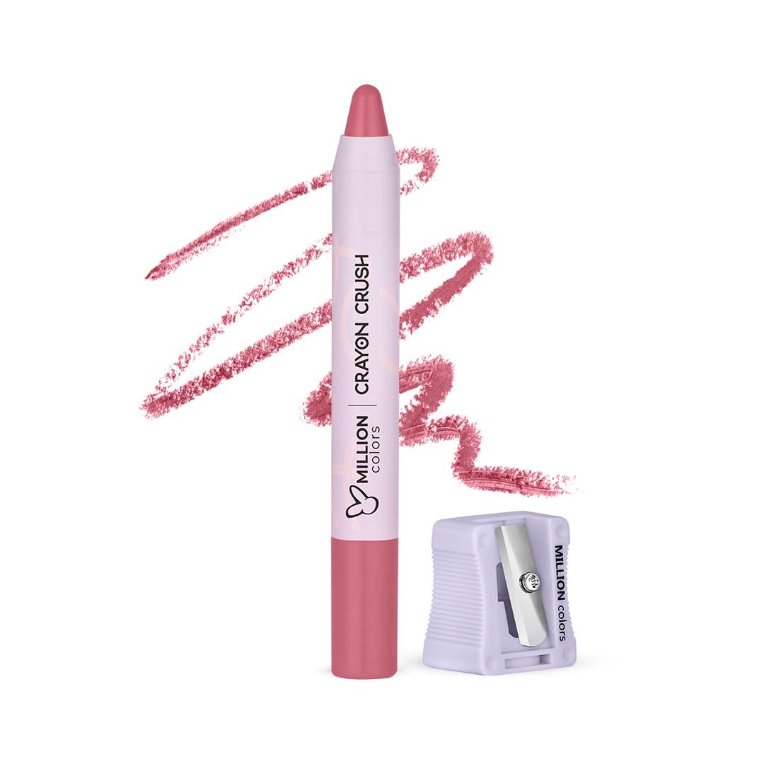 Million Colors Lip Crayon Lipstick | 8H Long-Lasting Matte | Hydrating & Lightweight | Highly Pigmented | Smudge-Proof & Transfer-Proof | Hyaluronic Acid & Shea Butter (Bubblegum 10, 3g)