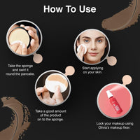 Olivia Pan Cake 100% Waterproof Foundation & Makeup Concealer | Long-Lasting Sweatproof Base Makeup | Smudge-Proof, Paraben-Free Formula | For All Skin Types | Dark Beige - 28 | 25g