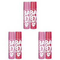 Maybelline New York Lip Balm, With SPF, Moisturises and Protects from the Sun, Pink Lolita & Baby Lips Cherry Kiss, Baby Lips, Pink, Red,(Pack of 6), 8g