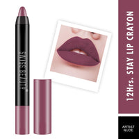 Swiss Beauty 12 Hrs. Stay Matte Lip Crayon, Artist Nude, 3g - Long Lasting, Waterproof, Super Stay, Matte Finish Lip Crayon, Long Wear, Crayon Lipstick
