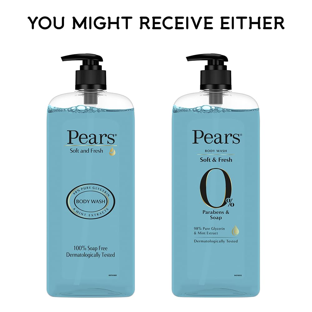 Pears Soft & Fresh Shower Gel SuperSaver XL Pump Bottle with 98% Pure Glycerine|| 100% Soap Free and No Parabens|| 750 ml (Pack of 2)