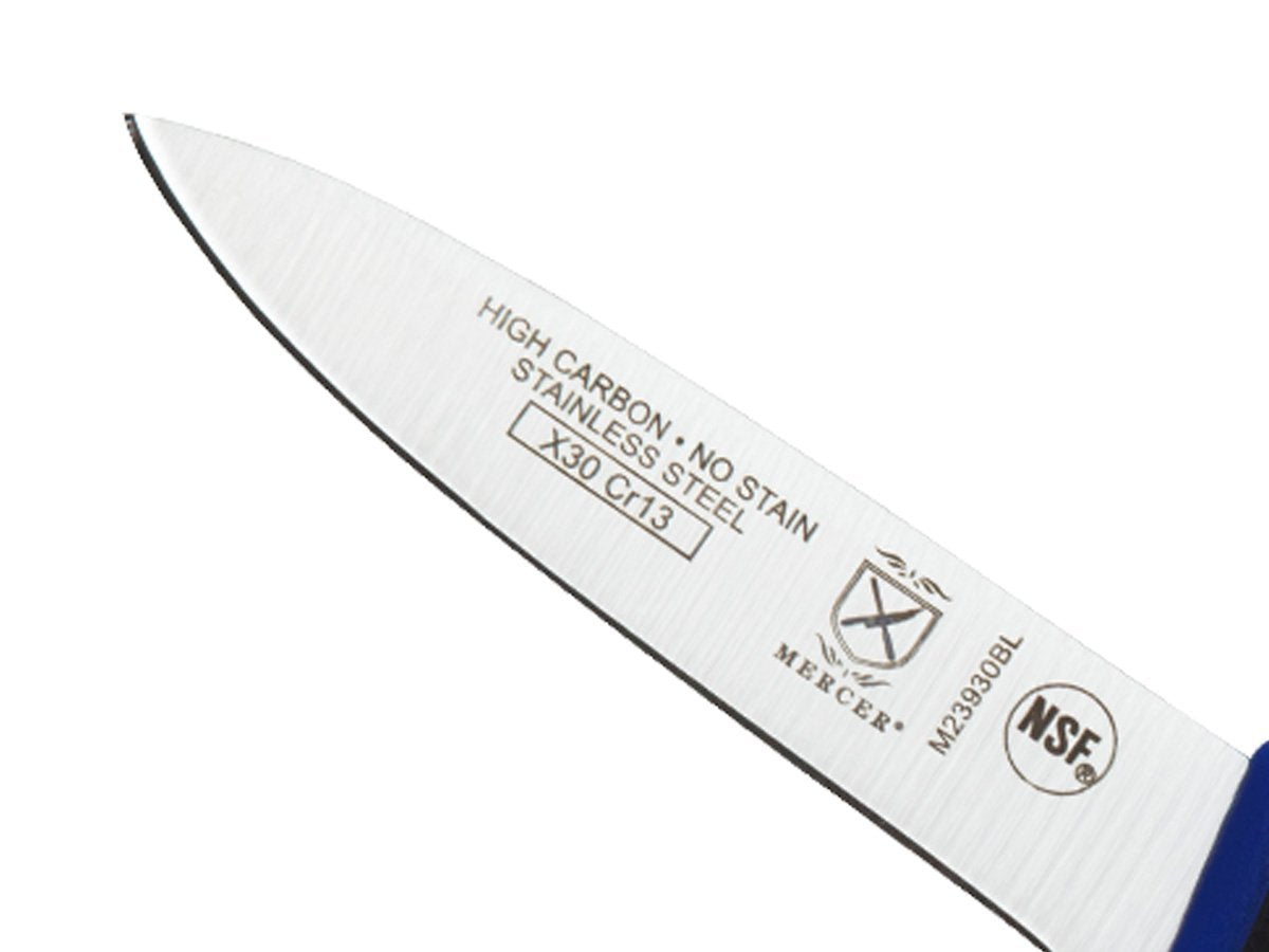 Mercer Culinary Millennia Colors 3-Inch Slim Paring Knife, Blue 3" Slim Paring Knife