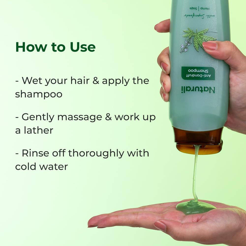 Naturali Anti Dandruff Shampoo Up To 100% Relief with Salicylic Acid | No Sulfate No Paraben | Anti Dandruff Shampoo for Man & Women | 370 ml