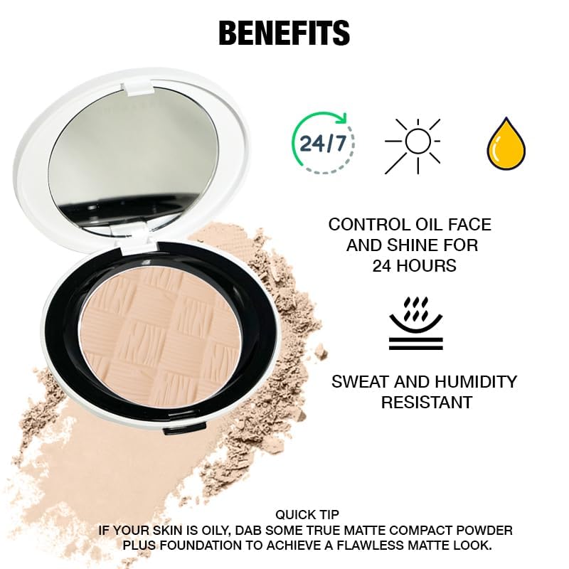 SHOPAAREL True Matte Compact Powder that Protects Skin from Sun, Absorbs Oil, Sweat and helps you to stay fresh (03)