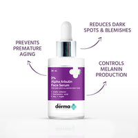 The Derma Co 2% Alpha Arbutin Face Serum - 30ml | Treats Dark Spots | Evens Skin Tone